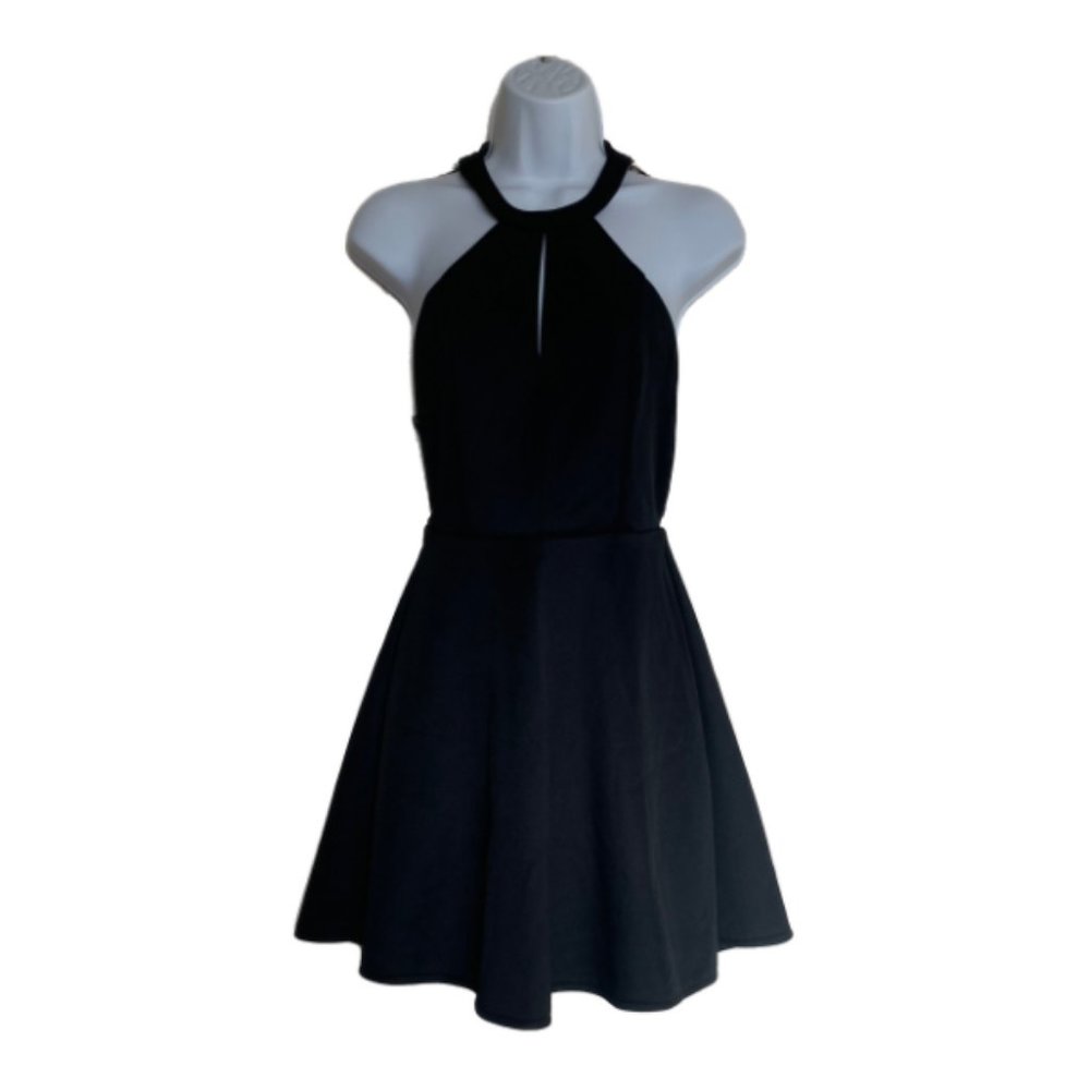 Lace Back Black Dress